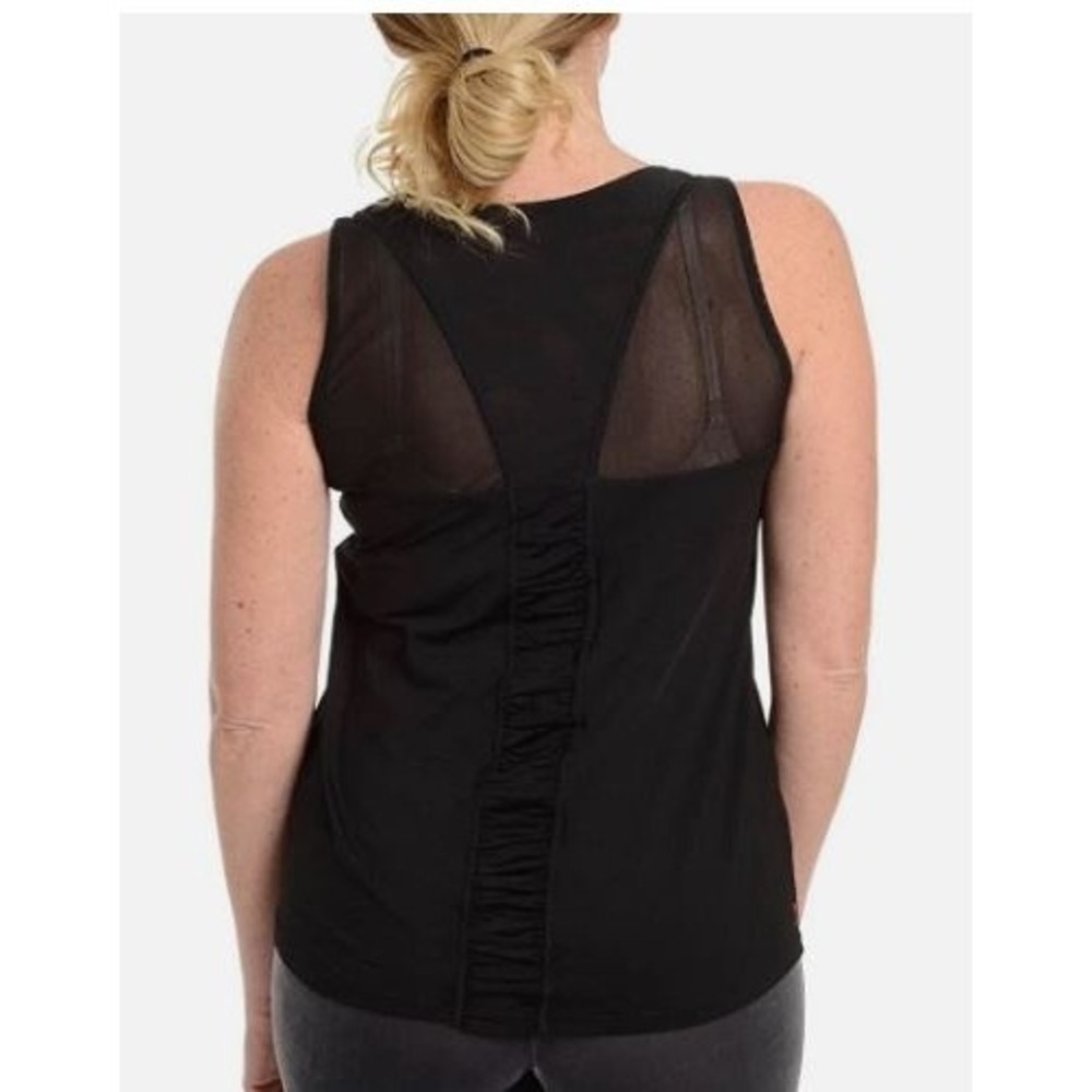 New Spanx Womens Size Small Streamlined Tank Mesh Black Nylon Blend‎ VNeck